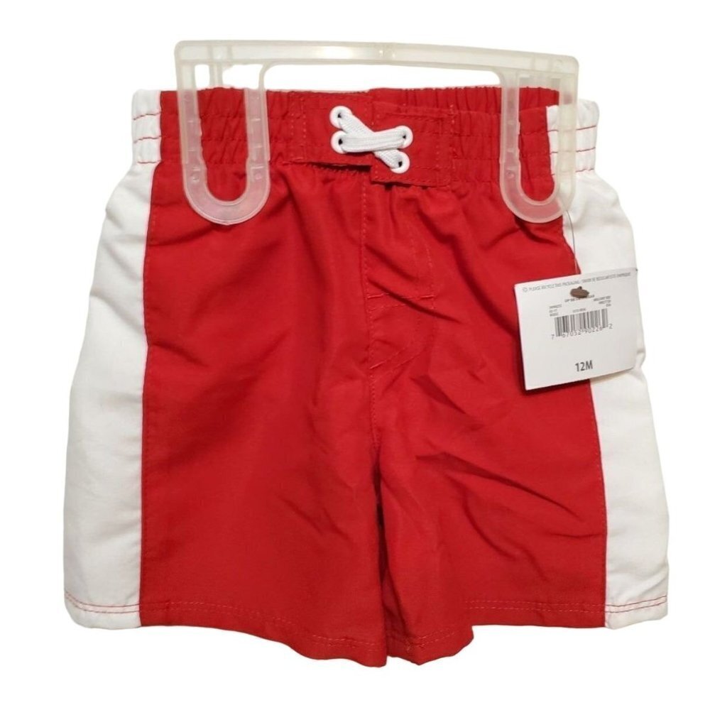 Op Swim Trunks 24 Months Red White Solid 100% Polyester skuNN